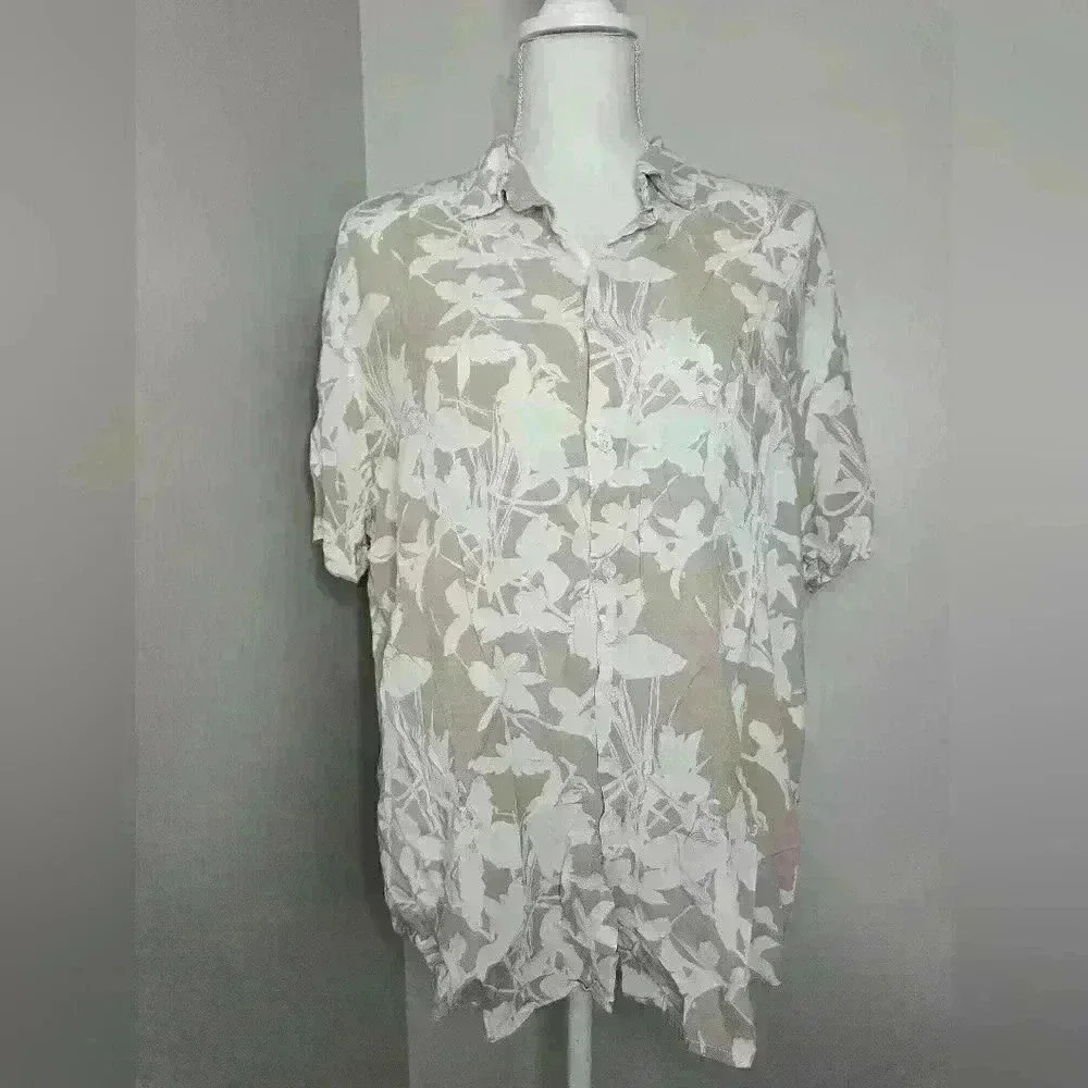 Denim & Flower by Ricky Singh Cuban Collared Hawaiian Shirt